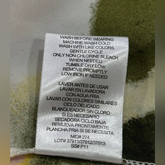 French Connection Long Shirt Dress Multicolor Abstract Print Size XL NWT - Picture 9 of 9